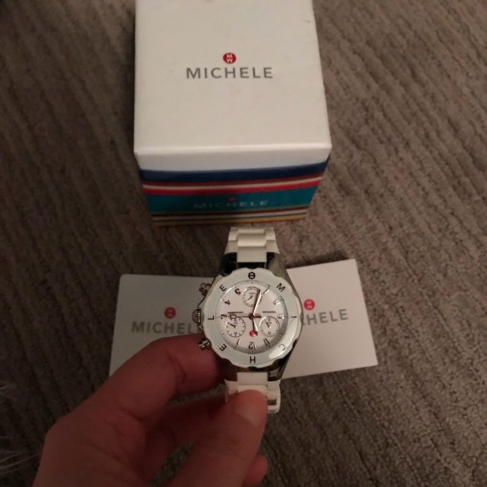 WHITE RUBBER MICHELE WATCH